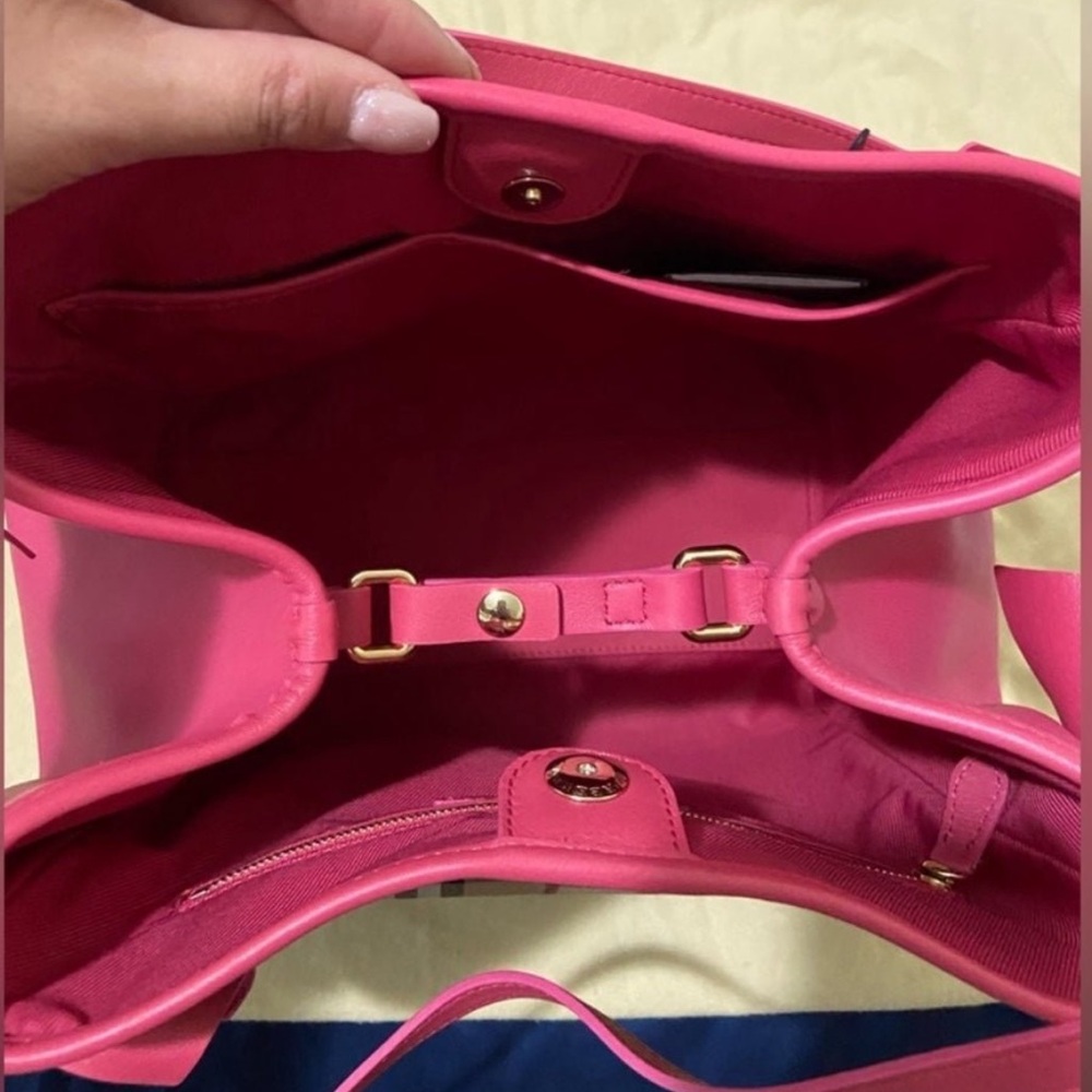 SALE!!  Authenticated Burberry PINK small Haymarket Canter tote EUC very rare - Picture 7 of 10